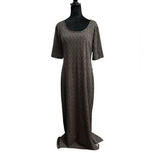 Connected Apparel Womens Size 10 Scoop Neck Patterned Comfort Maxi Dress